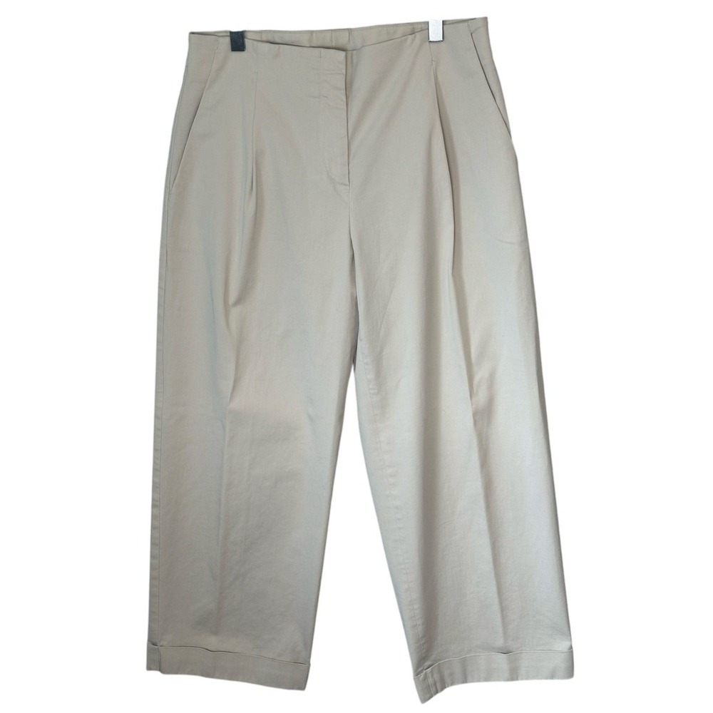 Antonelli Firenze Sz 42, US 6 Cropped Slacks Baggy Cuffed Wide Leg‎ Quiet Luxury